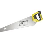 Beste handzaag Stanley JetCut fijne handzaag, 2-15-595, lengte 450 mm, zaag voor hout, kunststof, laminaat, met handgreep van bi-materiaal, verbeterde vertanding en 45/90° aanslag voor nauwkeurig zagen