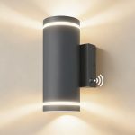 JNR Roestvrijstalen Buitenlamp met schemersensor, Antracietgrijs