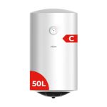 Nilson NT5000 Elektrische boiler, verticaal, 50 liter, verticale installatie, 1500 W, inclusief montageset, weerstand van roestvrij staal, wit, energie-efficiëntieklasse C