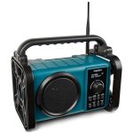 MEDION E66877 DAB+ Bouwplaatsradio (Robuuste behuizing, spatwaterdicht (IP44), Bluetooth 5.0, PLL FM-radio, LED-werklampje, batterij- en netvoeding) blauw
