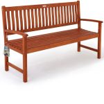 Casaria Tuinbank Maxima 3-zits 152 cm FSC®-Gecertificeerd Eucalyptushout Indoor Outdoor Houten Weerbestendig Bruin