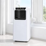Mobiele airco 9000 BTU, 3-in-1 (koelt 20 m²), stille airco met ventilator en ontvochtiger, led-display, afstandsbediening, 24-uurs timer, voor slaapkamer/kantoor/studentenkamer