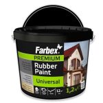 FARBEX Universele premium rubberverf, binnen- en buitenverf voor alle oppervlakken, elastische afdichting tegen vocht, weerbestendig, 1,2 kg, zwart