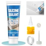ALLONY Witte siliconenkit voor sanitair, witte siliconenkit voor badkamer, het afdichten van badkamers, douches, keukens en ramen, 150ml