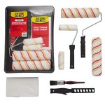 Fit For The Job Woningdecoratieset verfroller- en bakkenset met verfkwast, stofdeken, roerstokje - Rollersets voor verven van muren en plafonds met emulsie, miniroller voor verven met emulsie