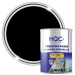 HQC Omheining en tuinverf, meubels, schuur, hout, buitenverf, tuinhek, sneldrogend, 1 liter, zwart