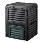 Wiltec compostbak 300 liter 61 x 61 x 82 cm, compostvat voor tuinafval, tuincomposter met deksel, snelcomposter met klep voor legen