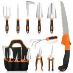 MQHUAYU Tuingereedschapsset, 10 stuks, heavy duty tuingereedschap, tuinset gereedschap voor tuinieren, cadeaus voor vrouwen en mannen