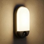 Miratic LED Buitenlamp met PIR-Bewegingssensor bereik 9 m Wandlamp 3000 K Warm wit 800 lm 10 W Buitenverlichting IP54