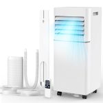 Beste mobiele airco Electactic Mobiele airconditioner, 10.000 BTU, stil voor slaapkamer, kantoor en kleine kamers, 3-in-1 koeling, luchtontvochtiger en ventilator, automatische verdamping, 2 snelheden