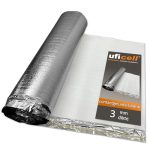 Geluidsisolatie uficell® ALU Plus PE-schuim Ondervloer voor laminaatvloeren met aluminium dampscherm Dikte: 2 mm Perfecte geluidsisolatie voor laminaat- en parketvloeren (dikte 2 mm | 25 m²)