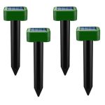4x Mollenverjager op zonne-energie, ultrasone mollenverjager, verjager tegen woelmuizen, mollen, ongediertebestrijding voor de tuin -Square