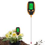 Mcbazel Bodemmeter, 4-in-1 digitale plantenvochtmeter met PH/temperatuur/vocht/licht, voor tuinieren, gazon, landbouw en buitenplanten