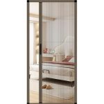 Intrekbare schermdeur zonder boren voor terras- en Franse deuren, aluminium frame, op maat gemaakte vouwbare glijdende schermen voor enkele dubbele deuren, ideaal voor slaapkamer en keuken