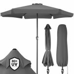 Beste parasol KINGSLEEVE® Parasol 330cm UV-bescherming 80+ Beschermhoes Slinger Kantelbaar Rond Balkon Terras Tuin Tuinparasol Marktparasol Antraciet