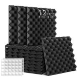 Akoestisch Schuim 12 Stuks Geluidsdempende Panelen Akoestische Schuimmatten Echoreductie Geluid Absorber Akoestisch Schuim voor opnamestudio's, kantoor, thuisstudio's 30 x 30 x 2,5 cm
