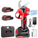 XIAZIR Accu 35 mm Snoeischaar op met borstelloze motor, elektrische tuinschaar met LCD-display, 2× 21V 2000mAh batterijen en SK5-stalen mes, krachtige takkensnijder voor bomen, tuin en boomgaard