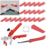 Yurifaz Tegelnivelleringssysteem, 300 treklussen Tegelleghulp 2 mm, 100 Tegelwiggen, 1 Tang voor Tegels, Tegelgereedschap voor DIY Tegelwerkzaamheden op Muur en Vloer