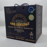 King Crocodile Kokoskolen met lange brandduur, eierkolen, grillkolen, weinig as, geringe rookontwikkeling, duurzame natuurlijke kolen, professionele kwaliteit, 3 kg