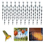 20 stuks vogelafweer, reflecterend, zilverkleurig, 360° spiraal, reflecterend, voor balkon en tuin, huis, ramen, fruit, beschermt het huis tegen vogels