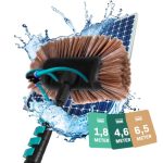 VONROC Telescopische Wasborstel 6,50m - Uitschuifbare Steel met Waterdoorvoer & Zeepdispenser - Voor Zonnepanelen, Ramen & Gevels - Zachte Krasvrije Borstel