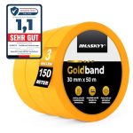 Beste schilderstape HASKYY Afplakband schilderstape maskeertape 3 rollen 30mm x 50m voor schilders en autospuiters - Multifunctionele, sterke, zelfklevende tape met scherpe rand - verwijder residu-vrij