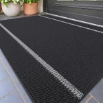 COLOR&GEOMETRY Deurmatten voor buiten, 43,5 x 75 cm, robuuste deurmat, vuilvangmat, deurmat antislip, waterdicht, wasbare buitendeurmat, deurmatten buiten voor voordeur, terras, tuin, zwart